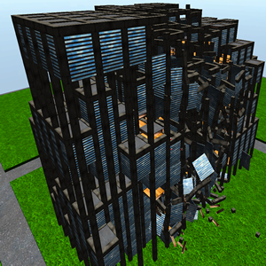 Demo Man - Destroy Procedurally Generated Rigid Body-based Buildings
